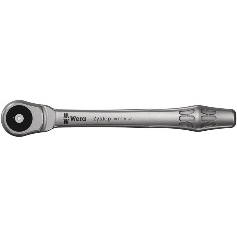 Wera 8003 A Zyklop Metal Ratchet with push-through square and 1/4" drive 