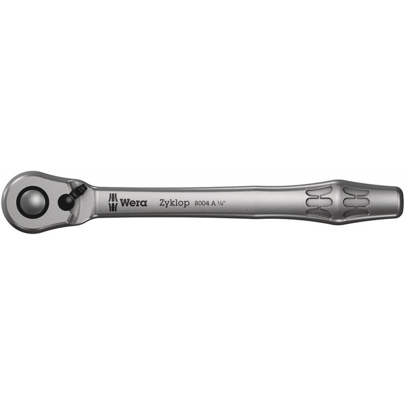 Wera 8004 A Zyklop Metal Ratchet with switch lever and 1/4" drive 