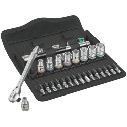 Wera 8100 SA 8 Zyklop Metal Ratchet Set with switch lever, 1/4" drive, metric 