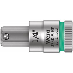 Wera 8740 A HF Hex-Plus SW 1/4" Zyklop bit socket with 1/4" drive holding function 