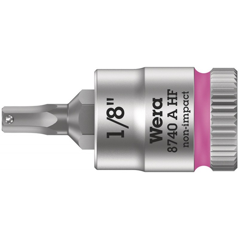 Wera 8740 A HF Hex-Plus SW 1/8" Zyklop bit socket with 1/4" drive holding function 