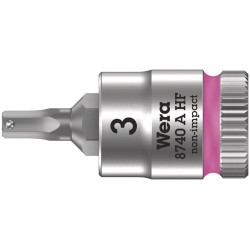 Wera 8740 A HF Hex-Plus SW 3,0 x 28 mm Zyklop bit socket with 1/4" drive holding function 