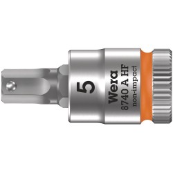 Wera 8740 A HF Hex-Plus SW 5,0 x 28 mm Zyklop bit socket with 1/4" drive holding function 