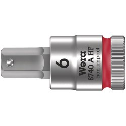 Wera 8740 A HF Hex-Plus SW 6,0 x 28 mm Zyklop bit socket with 1/4" drive holding function 