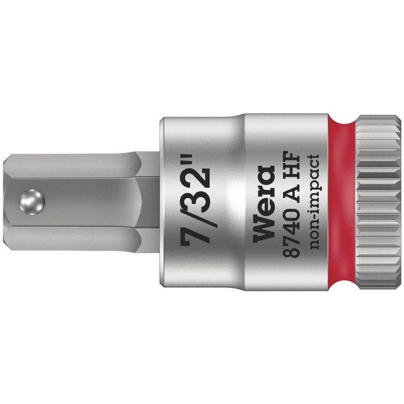 Wera 8740 A HF Hex-Plus SW 7/32" Zyklop bit socket with 1/4" drive holding function 