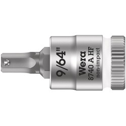 Wera 8740 A HF Hex-Plus SW 9/64" Zyklop bit socket with 1/4" drive holding function 