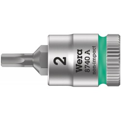Wera 8740 A Hex-Plus SW 2,0 x 28 mm Zyklop bit socket with 1/4" drive 