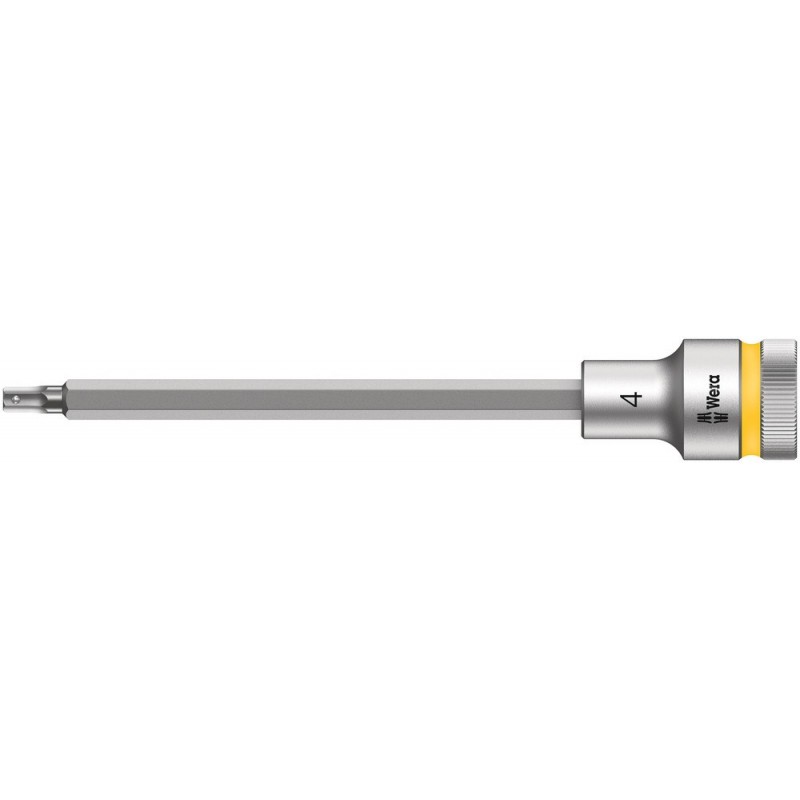 Wera 8740 C HF Hex-Plus SW 4,0 x 140 mm Zyklop bit socket with 1/2" drive holding function 